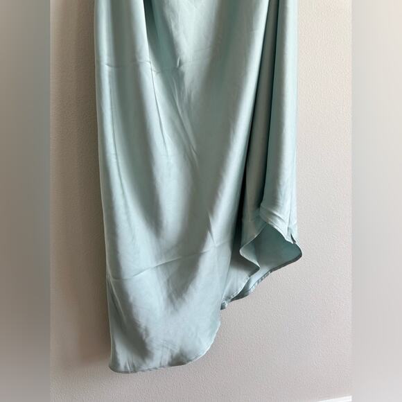 Eloquii Asymmetrical Satin Dress – Size 24 – Seafoam Green Plus Size Dress - Picture 2 of 6